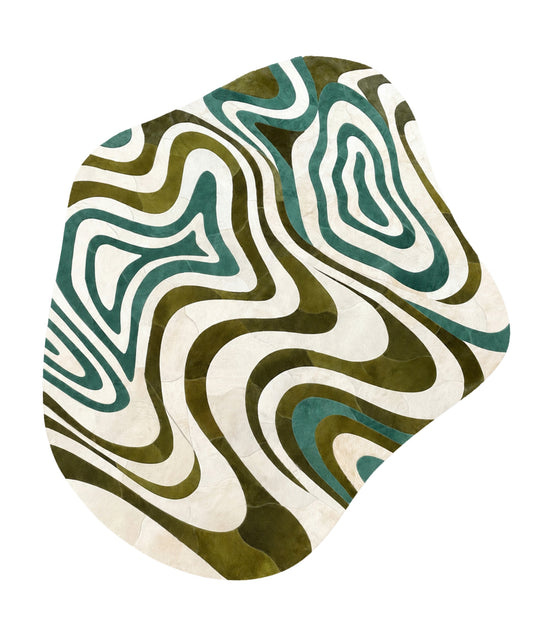 FD308E- BLESSEM Genuine Leather Rug | Organic Design – Contemporary Collection
