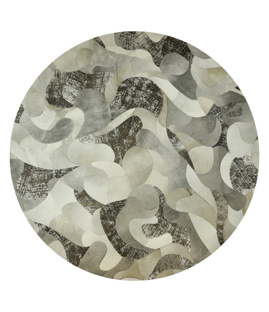 LUMA Round Genuine Leather Rug – Organic Statement Design | Contemporary Collection