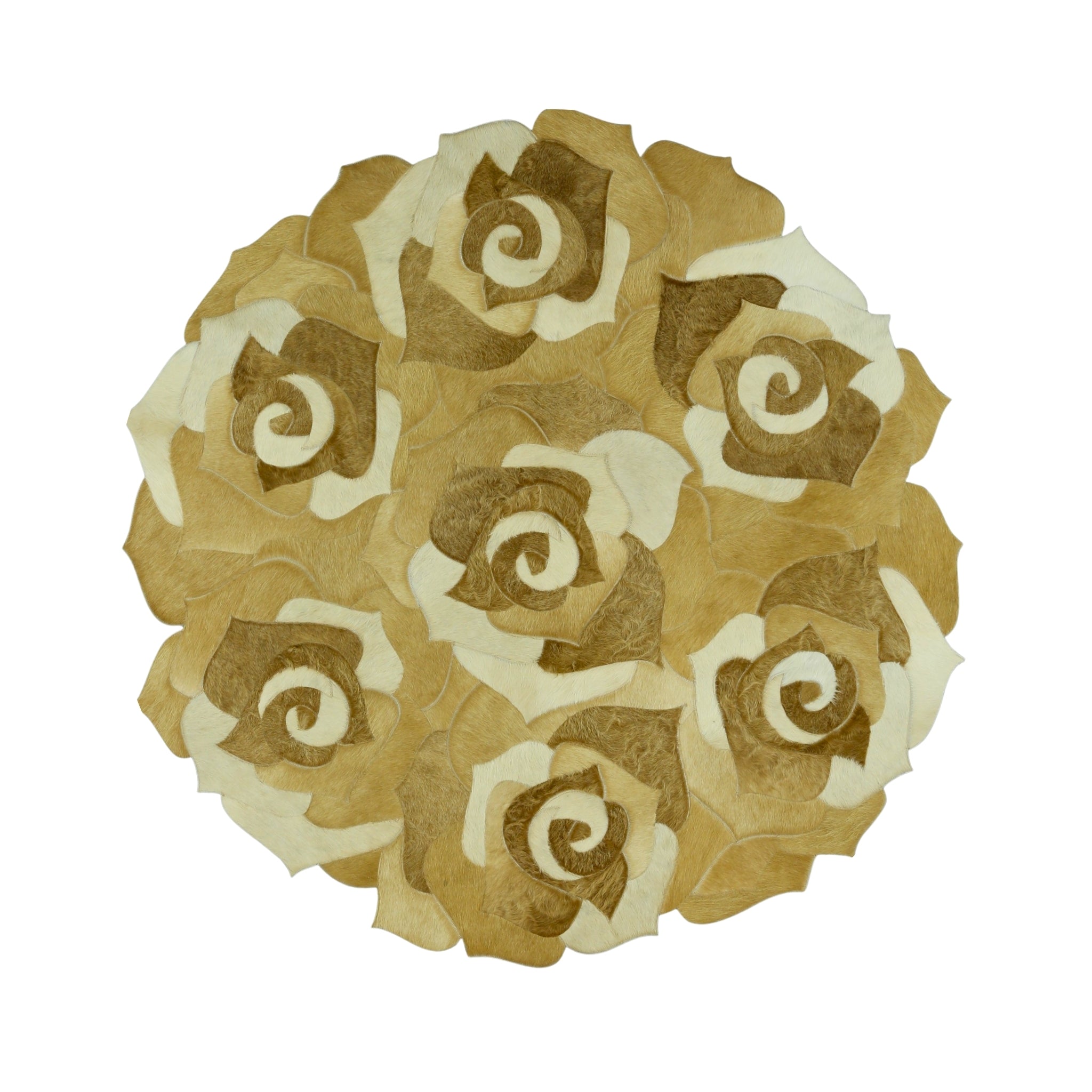 AMAPOLA LUMA Round Genuine Leather Rug – Organic Statement Design | Contemporary Collection
