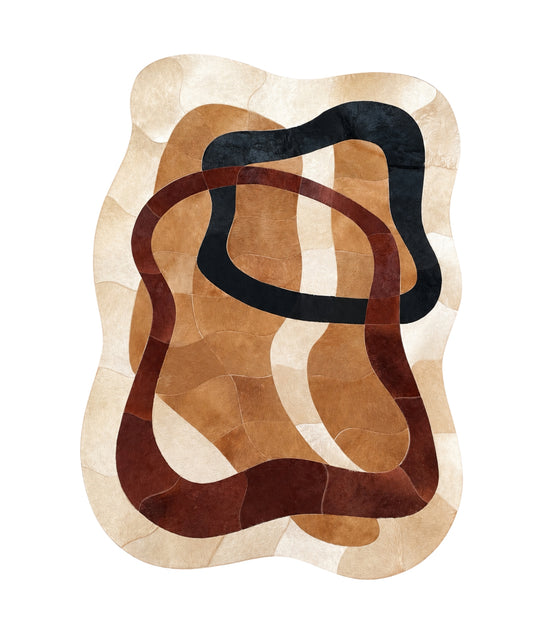 FD297E- DOHA Genuine Leather Rug | Organic Design – Contemporary Collection