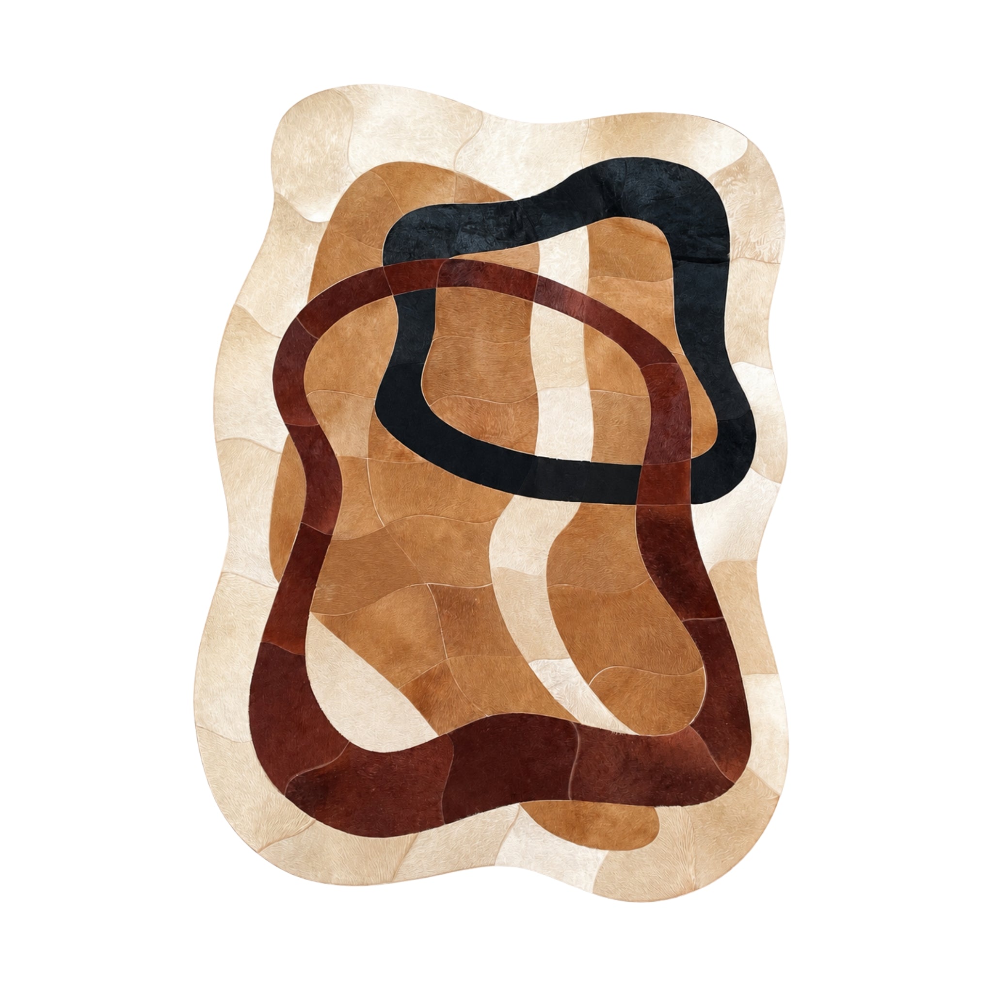 FD297E- DOHA Genuine Leather Rug | Organic Design – Contemporary Collection