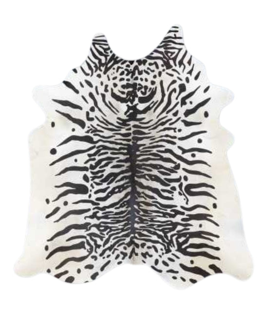WHITE JAVA TIGER  – Printed Genuine Leather Rug