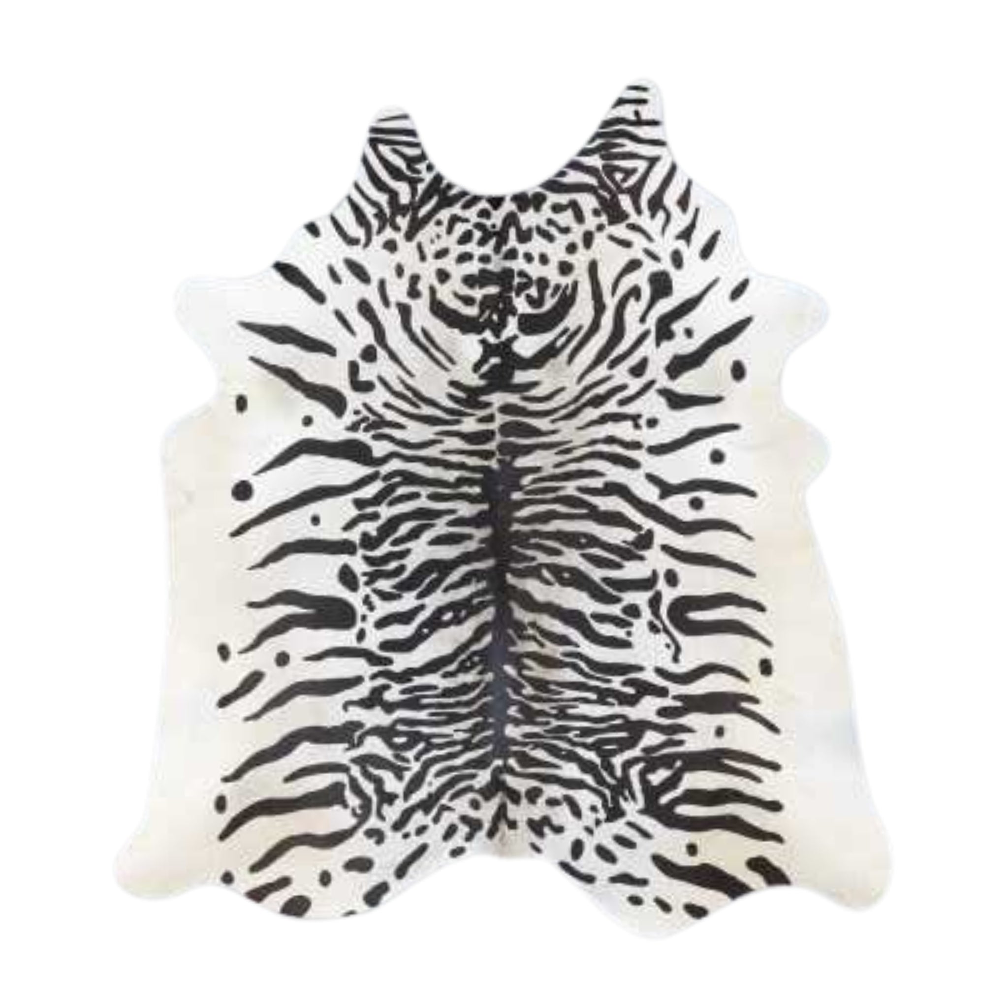 WHITE JAVA TIGER  – Printed Genuine Leather Rug