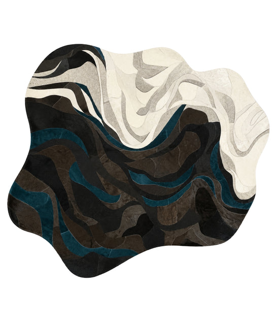 FD288E- SHARON Genuine Leather Rug | Organic Design – Contemporary Collection