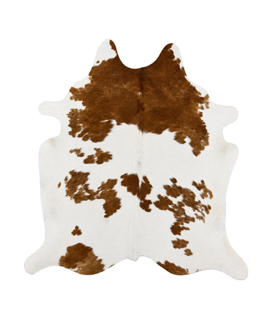 Cowhide rug Brown and White