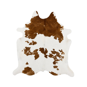 Cowhide rug Brown and White