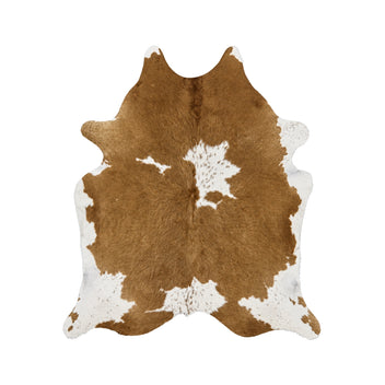 Cowhide rug Brown and White