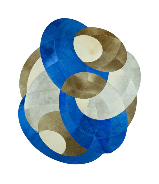 RAVENA Genuine Leather Rug – Exclusive Organic Design | Contemporary Collection
