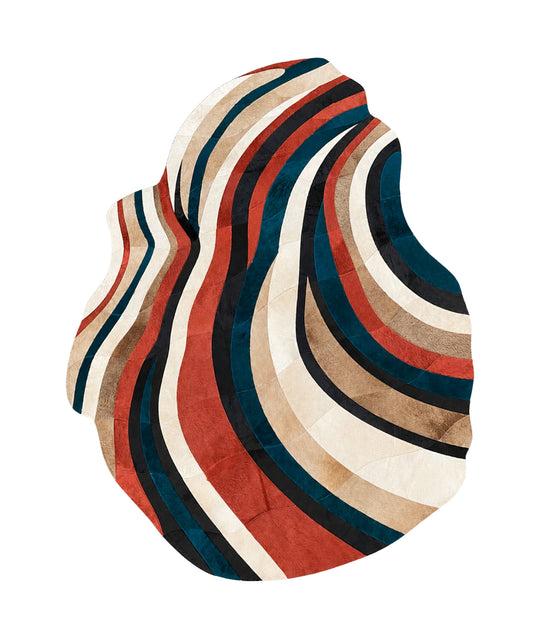 FD291E- FINESSE Genuine Leather Rug | Organic Design – Contemporary Collection